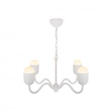 Alora Lighting CH558427AWOP - Effie 27-in Antique White/Opal Glass Socket Chandelier