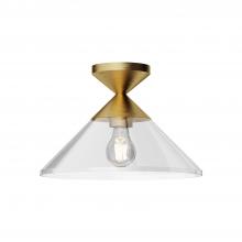 Alora Lighting SF521012BGCL - Mauer 12-in Brushed Gold/Clear Glass 1 Light Semi Flush Mount