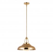 Alora Lighting PD344014PBGO - Palmetto 14-in Polished Brass/Glossy Opal 1 Light Pendant