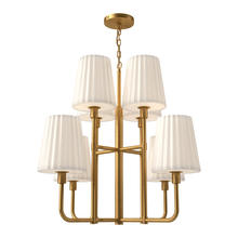 Alora Lighting CH628830AGOP - Plisse 30-in Aged Gold/Opal Matte Glass 8 Lights Chandeliers