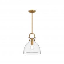  PD411811AGCL - Waldo 11-in Aged Gold/Clear 1 Light Pendant