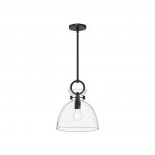 ALORA  PD411811MBCL - Waldo 11-in Matte Black/Clear Glass 1 Light Pendant