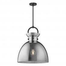  PD411818MBSM - Waldo 18-in Matte Black/Smoked 1 Light Pendant