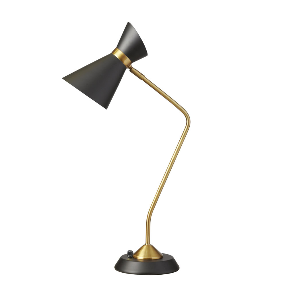 1 Light Table Lamp, Matte Black / Vintage Bronze