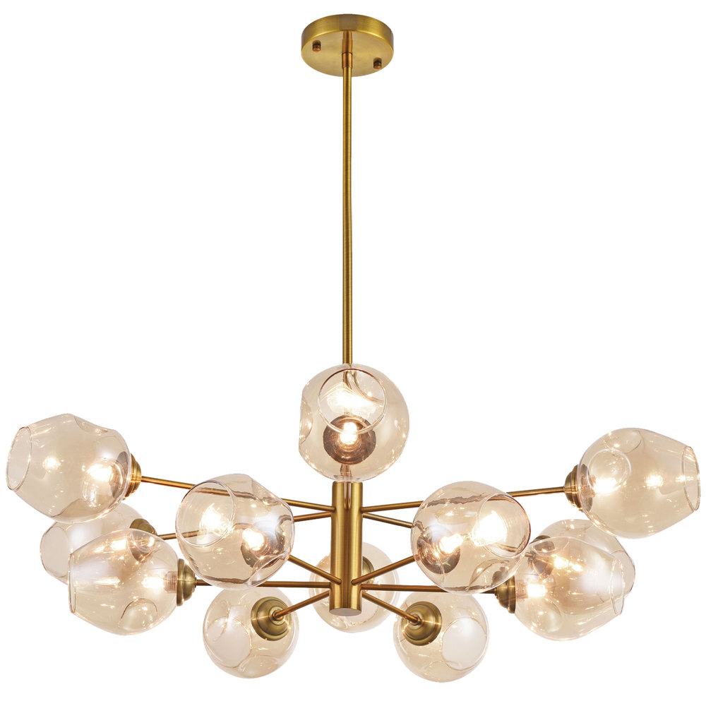 12LT Halogen Chandelier, VB with Champagne Glass