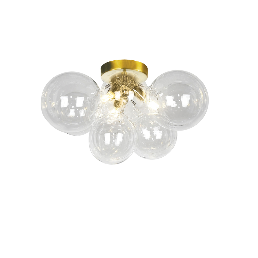 3LT Halogen Flush Mount, AGB w/ Clear Glass