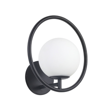 Dainolite ADR-91W-MB - 1 Light Halogen Wall Sconce, Matte Black w/ White Glass