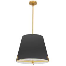 Dainolite PST-184P-AGB-BK - 4 Light Incandescent Pendant Aged Brass with Black Fabric shade