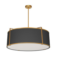 Dainolite TRA-244P-GLD-BK - 4LT Drum Pendant GLD/BK Shade w/790Diff