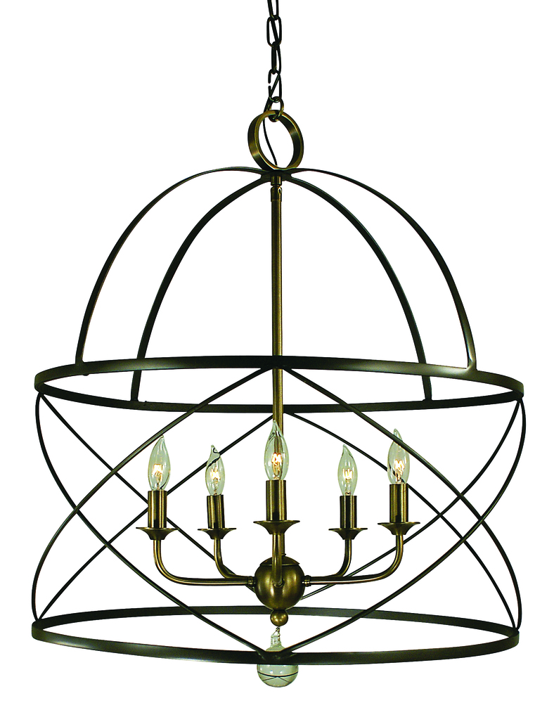 5-Light Mahogany Bronze Nantucket Chandelier