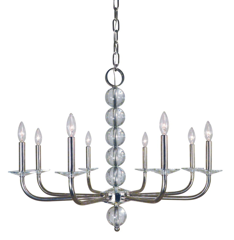 8-Light Polished Nickel Glamour Chandelier