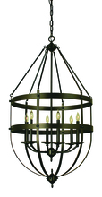 Framburg 1018 AB - 6-Light Antique Brass Hannover Foyer Chandelier