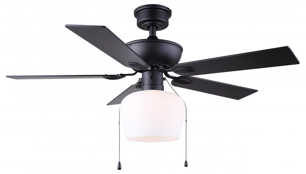 Colette 42 in. Indoor Standard Matte Black Ceiling Fan with Vintage LED Bulbs Included