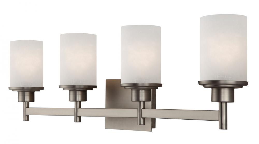 Lyndi 4 Light Vanity, Nickel Finish