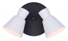 Canarm ICW1163A02BW10 - RADLEY 2 Light 10.5 in. Ceiling/Wall Matte Black Track Light Kit with Matte White Metal Shade