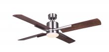 Canarm CF52LOX4BN - LOXLEY BN, Fan 52", 4 Plywood Blades, Weathered Chestnut, 7" Flat Opal Glass, Dual, 1x20W