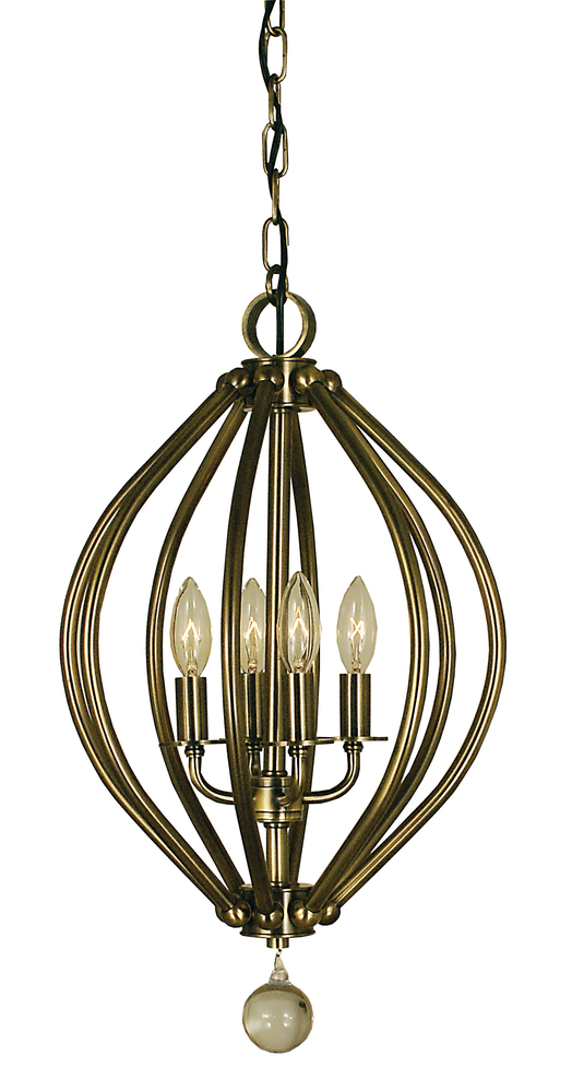 4-Light Antique Brass Chandelier