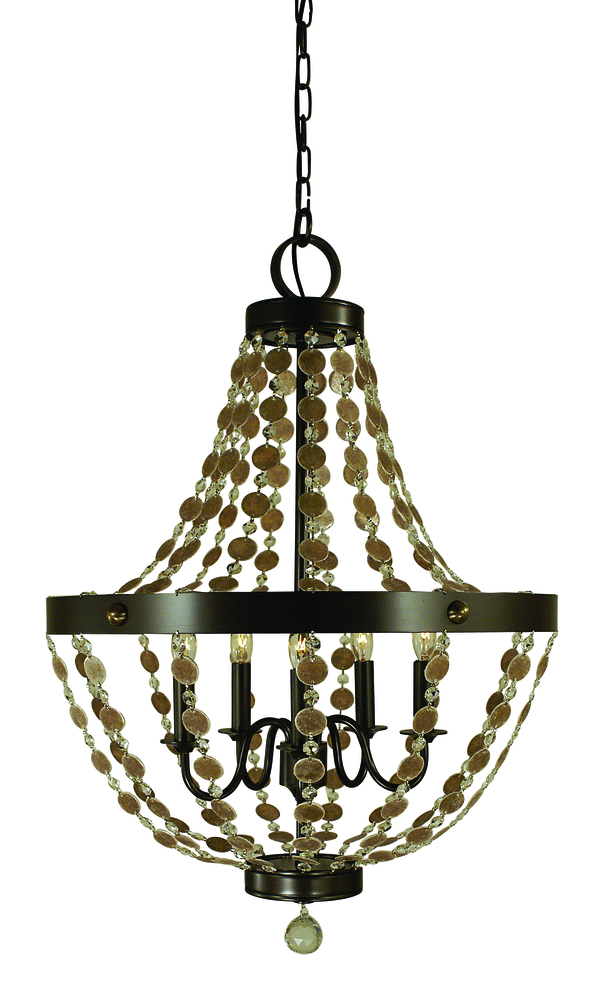 5-Light Antique Brass Naomi Chandelier