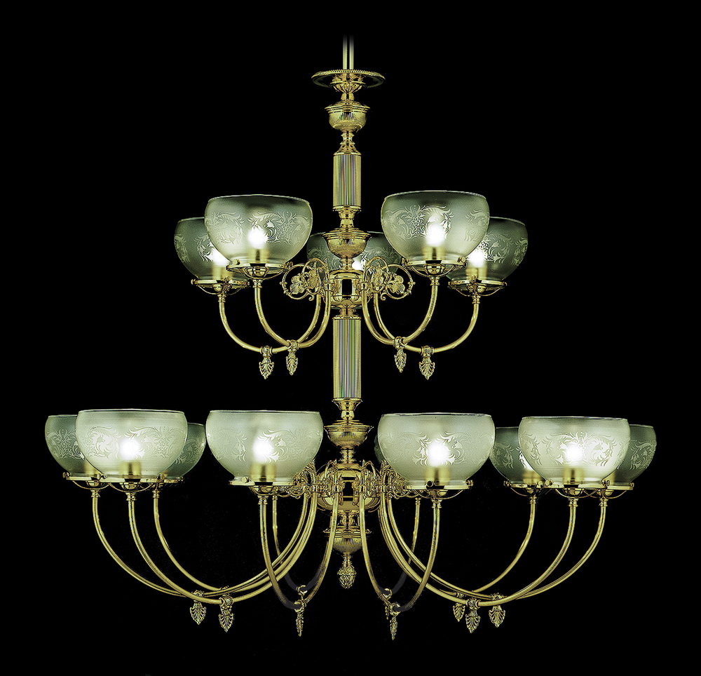 15-Light Polished Brass Chancery Foyer Chandelier