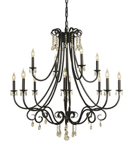 Framburg 2997 BN - 12-Light Brushed Nickel Liebestraum Foyer Chandelier