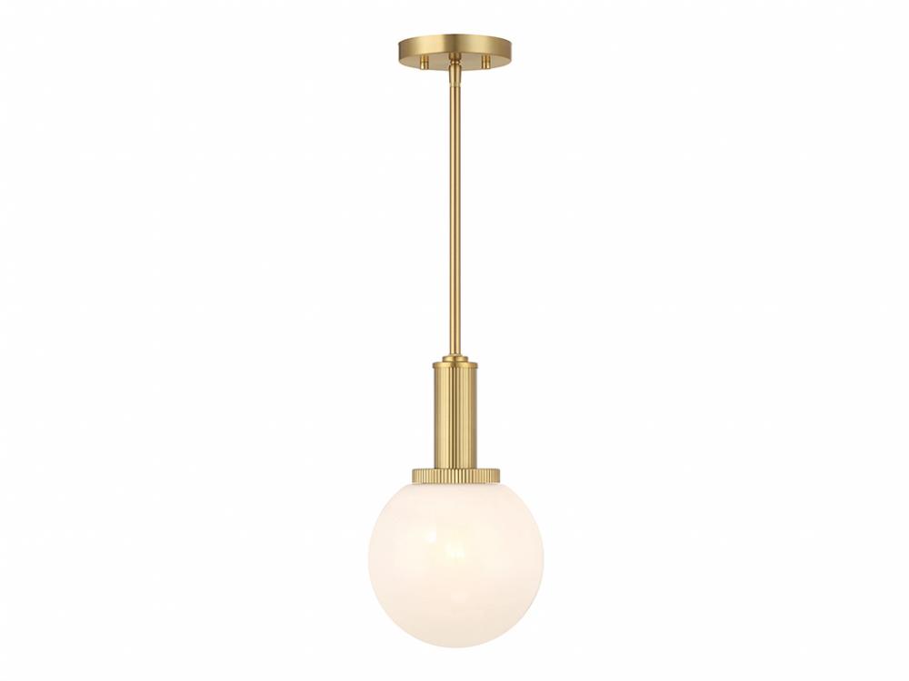 1-Light Pendant in Natural Brass