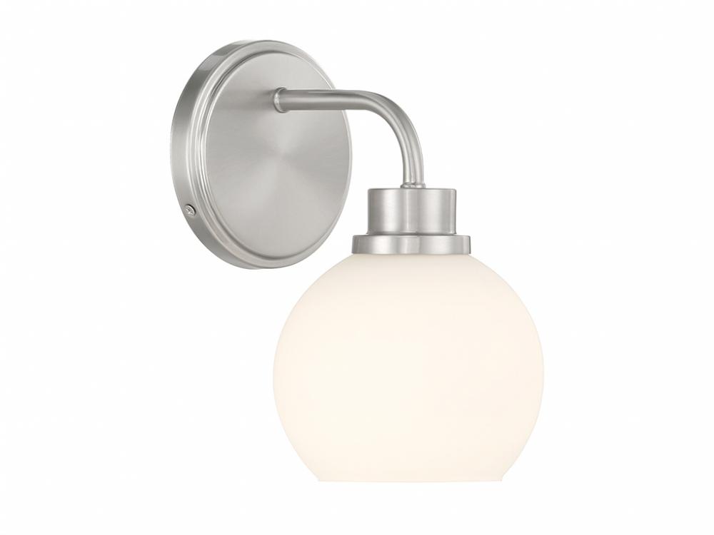 1-Light Wall Sconce in Brushed Nickel