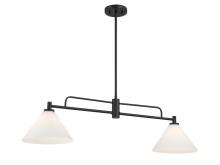  M100136MBK - 2-Light Linear Chandelier in Matte Black