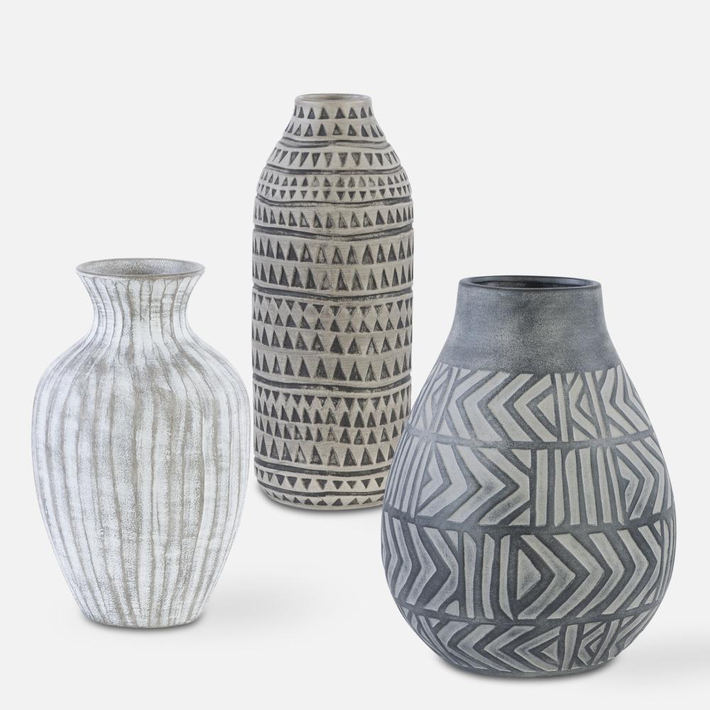 Natchez Geometric Vases, S/3