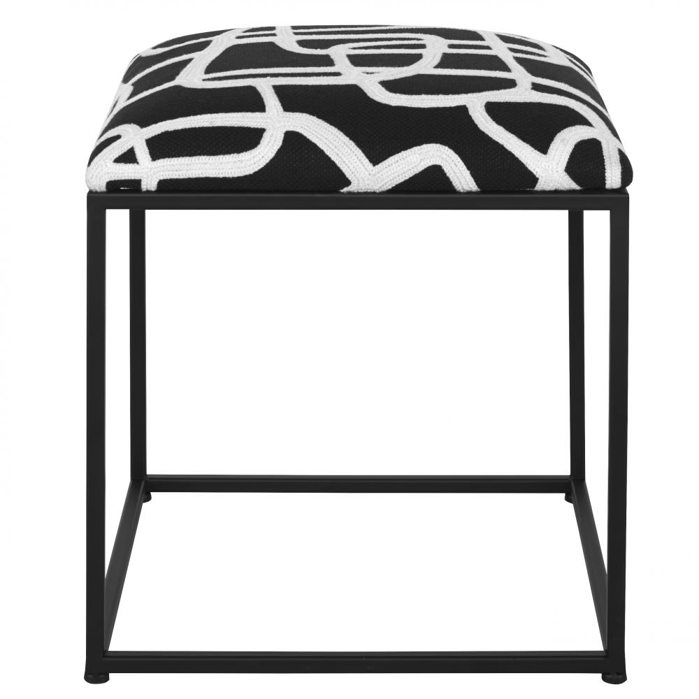 Twists And Turns Fabric Accent Stool