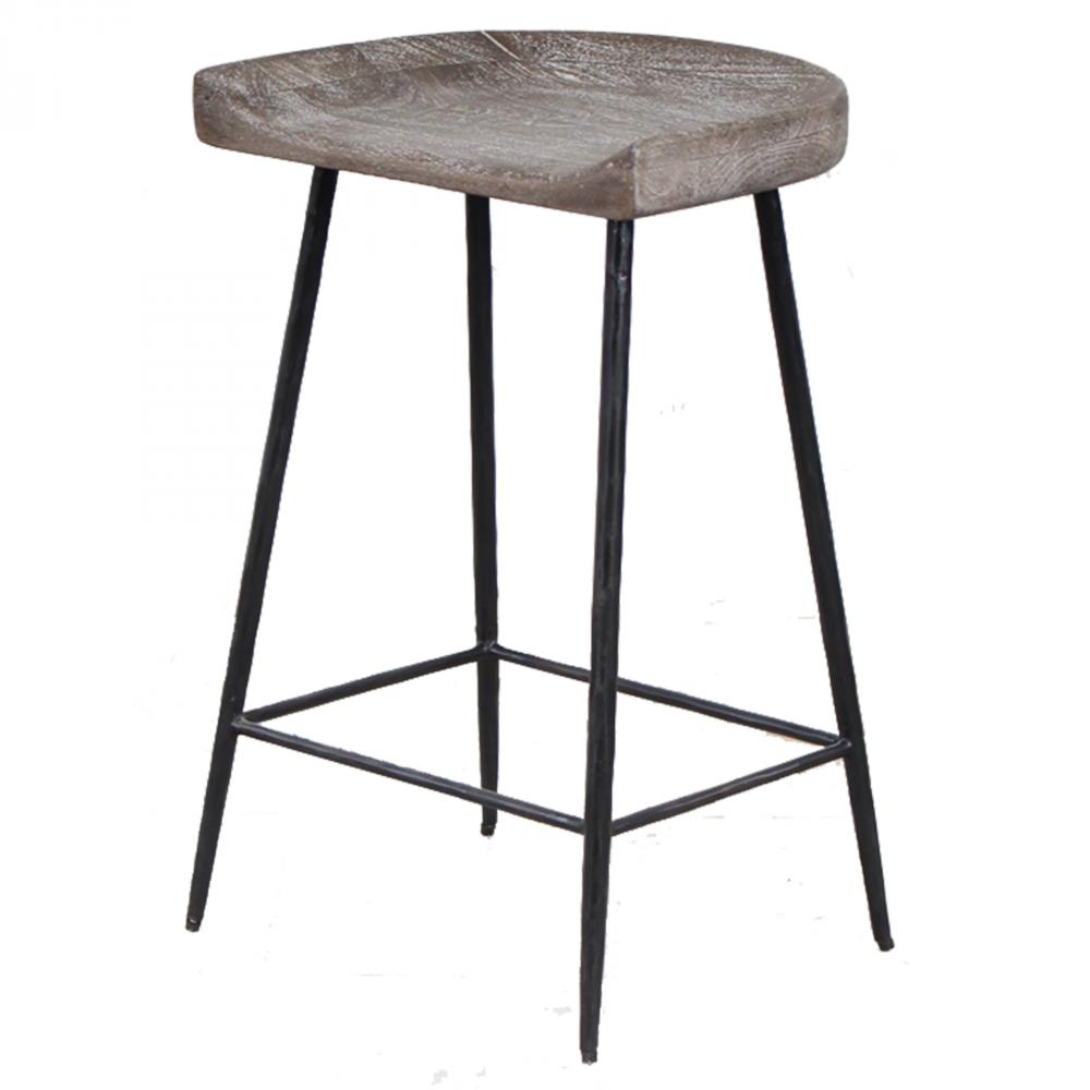 Uttermost Cordova Carved Wood Counter Stool