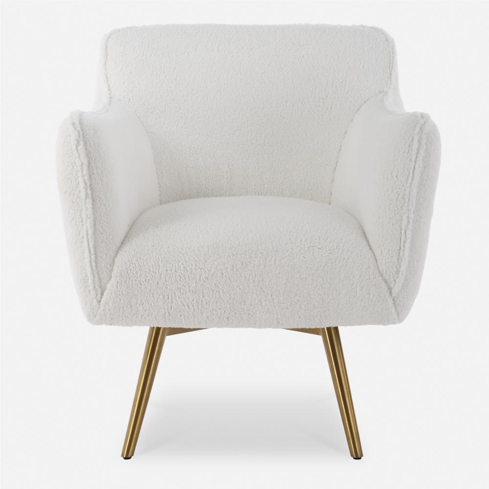 Uttermost Oasis White Swivel Chair