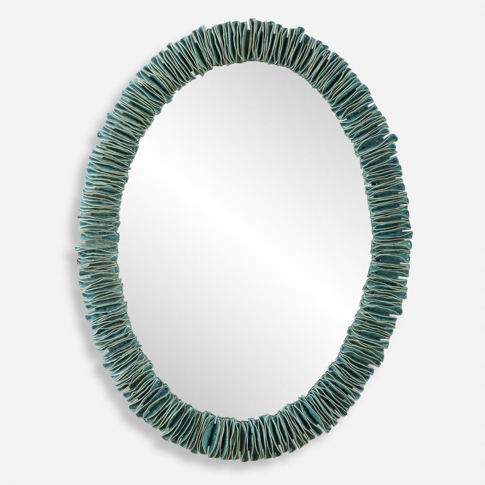 Uttermost Bonaire Teal Blue Oval Mirror