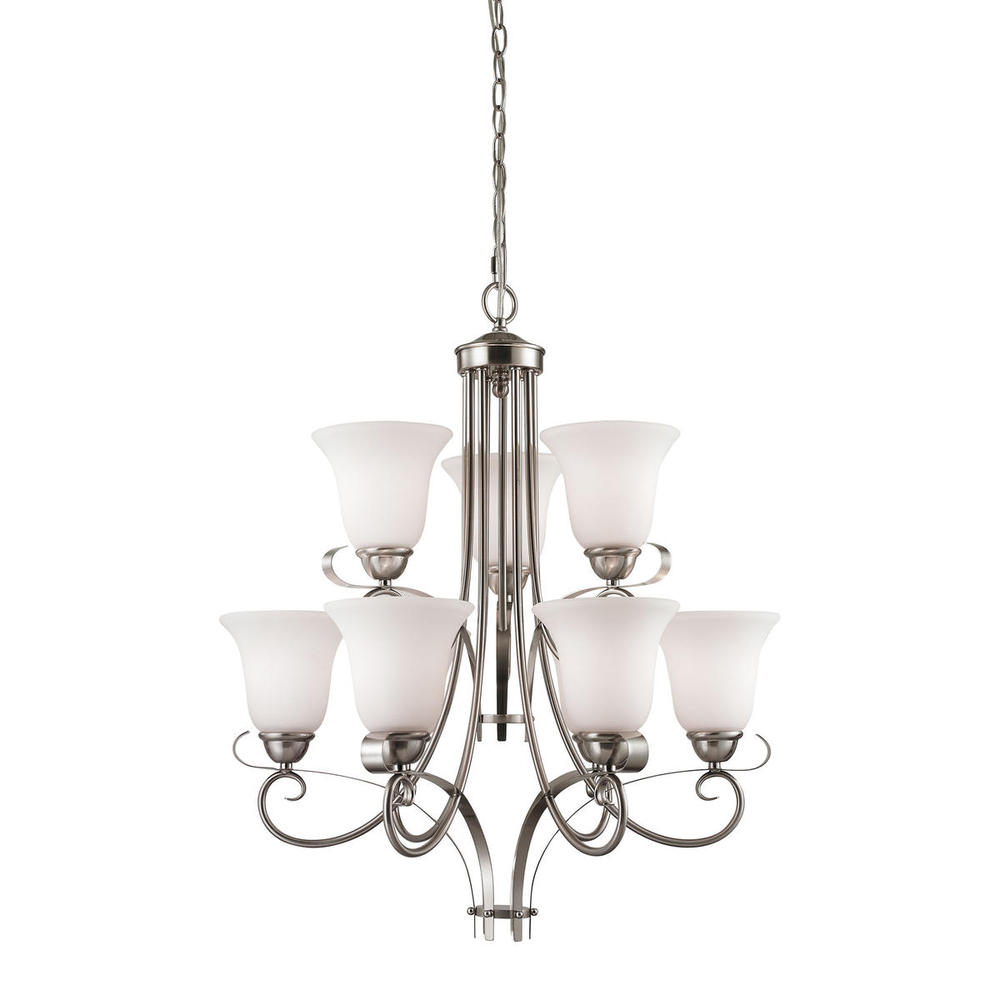 Thomas - Brighton 25'' Wide 9-Light Chandelier - Brushed Nickel