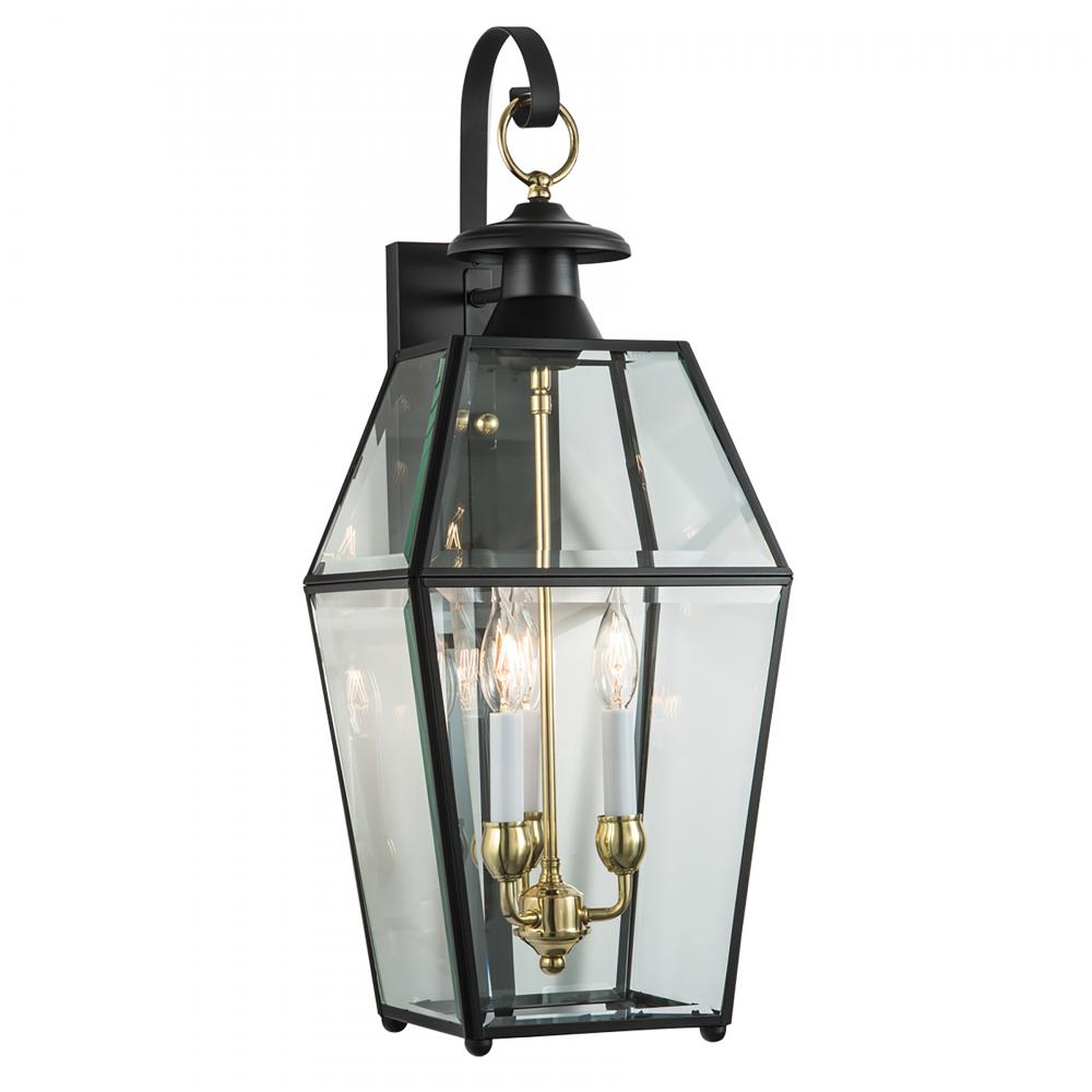 Olde Colony 28'' High 3-Light Outdoor Sconce - Black