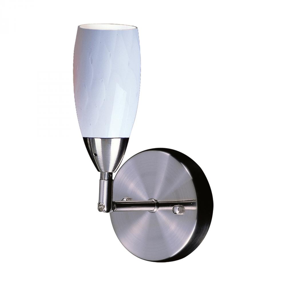 One Light Satin Nickel Wall Light