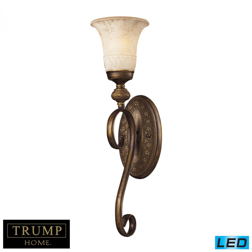 One Light Weathered Umber Bathroom Sconce