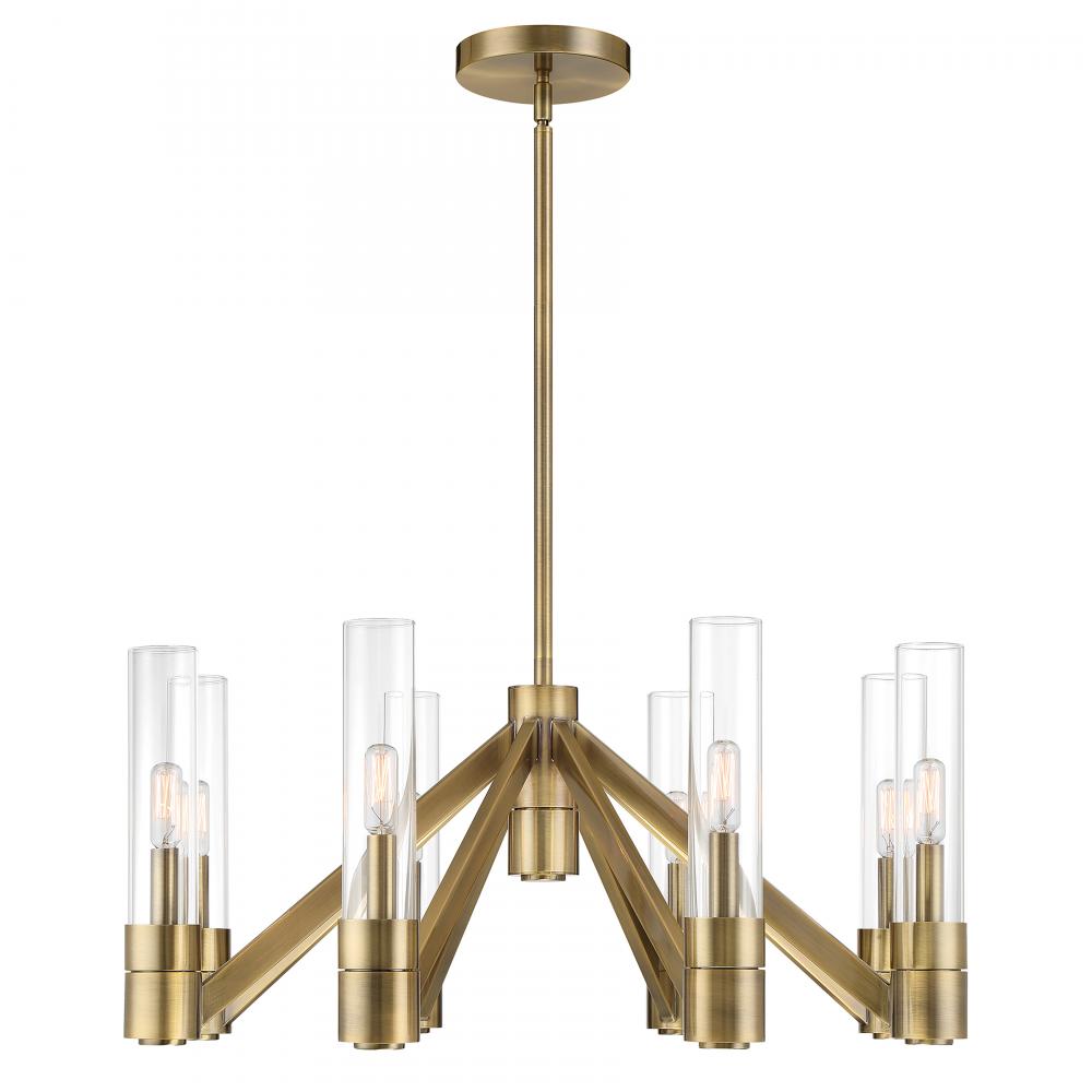 Rohe 28'' Wide 8-Light Chandelier - Aged Brass