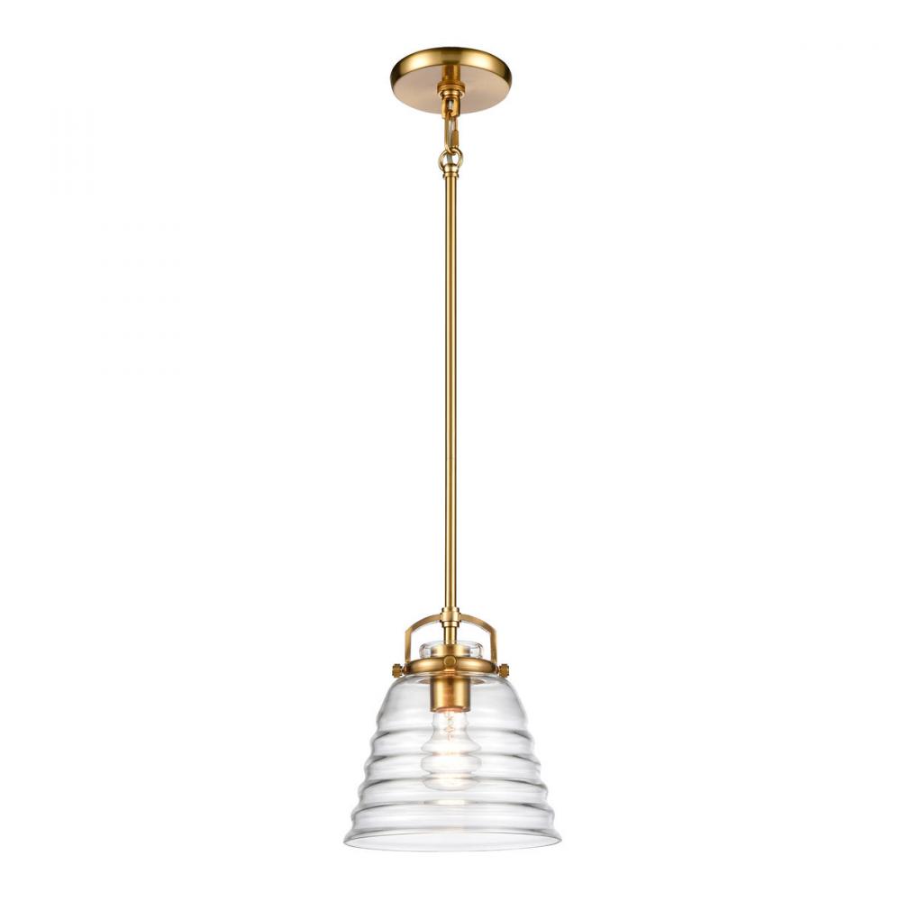 Current 8'' Wide 1-Light Pendant - Satin Brass