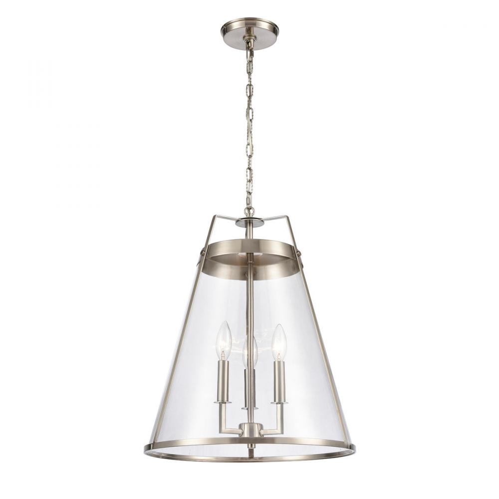 Judy 16'' Wide 3-Light Pendant - Satin Nickel