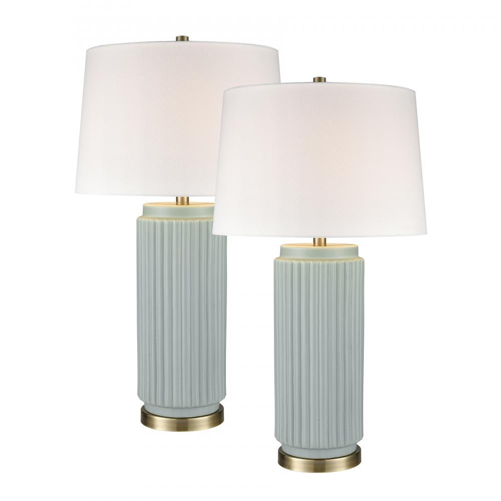 Knox 30'' High 1-Light Table Lamp - Set of 2 Light Blue