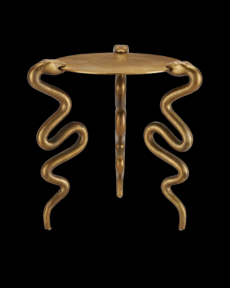 Serpent Brass Accent Table